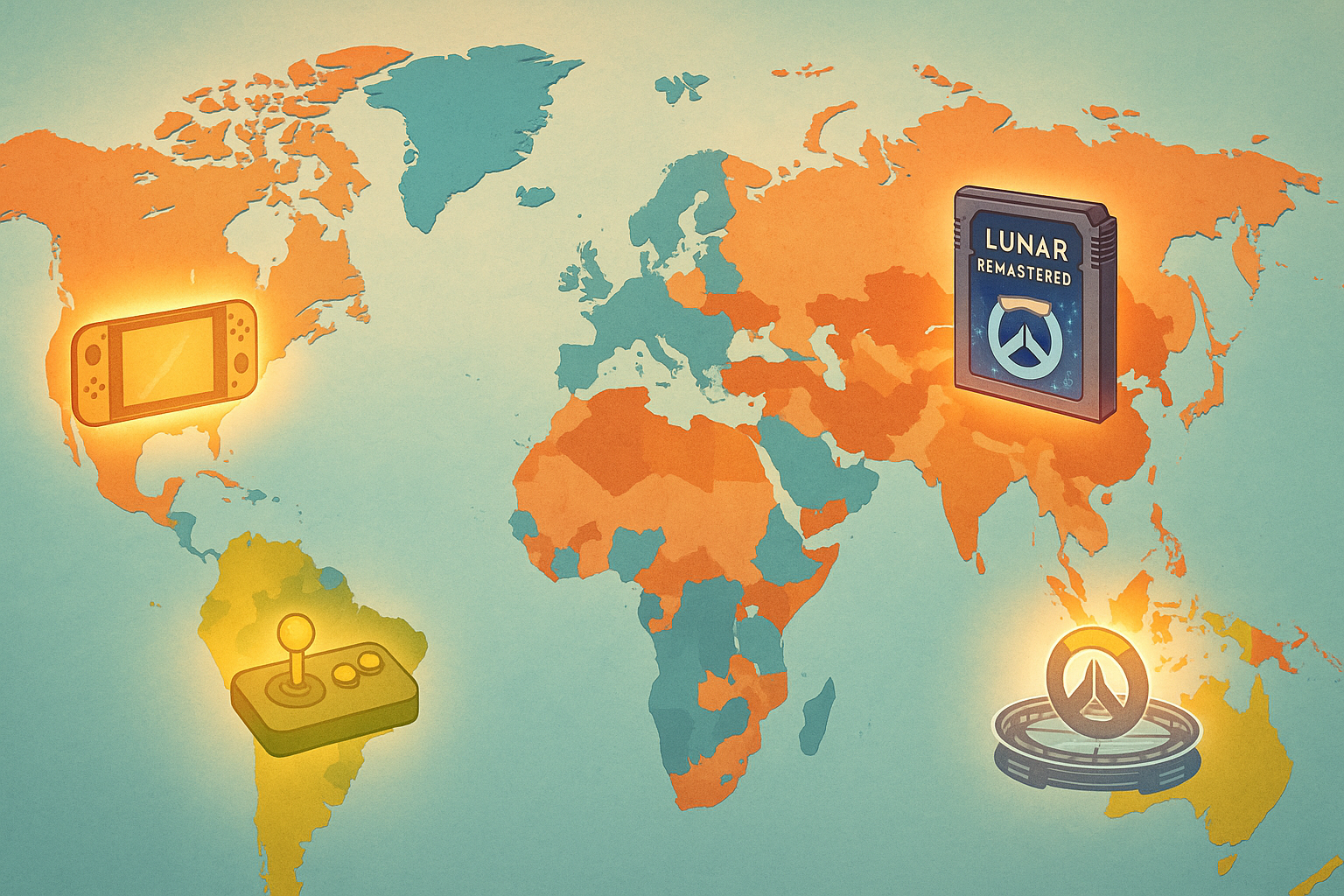 Radar Gamer (19–26 Abr 2025): Switch 2 em Disputa, Lunar Remastered Bombando e Overwatch 2 Stadium Agita o Brasil